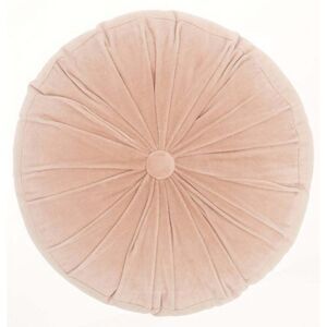 Mina Victory 16" Ruched Velvet Round Throw Pillow Blush